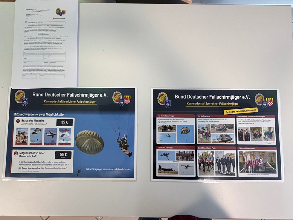 Winkelmännertreffen 2026 Iserlohn Infostand Bund Deutscher Fallschirmjäger e.V.
